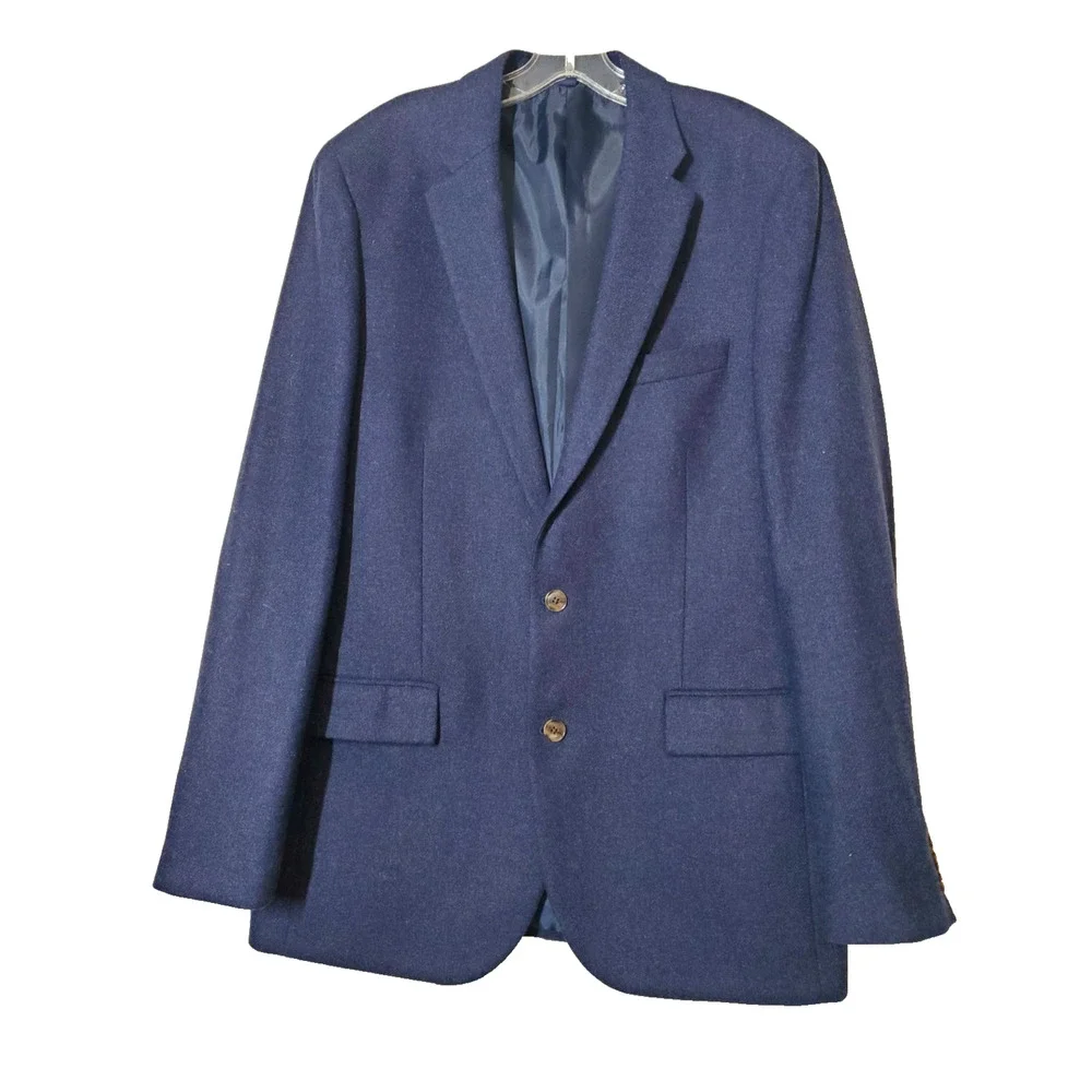J Crew Mens 42L Blazer Thompson Sport Coat‎ Navy Blue Wool Lined Classic